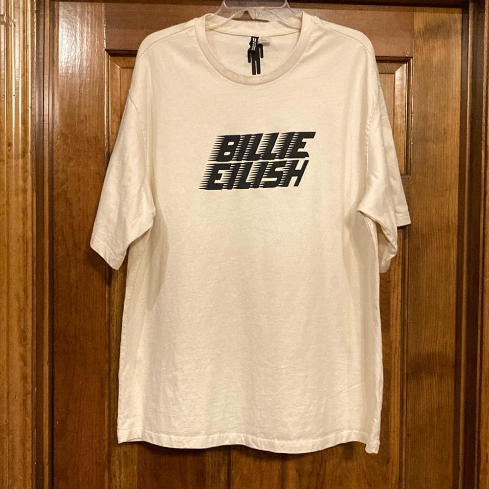 Divided H&M Large Billie Eilish Off-White and Black Tee